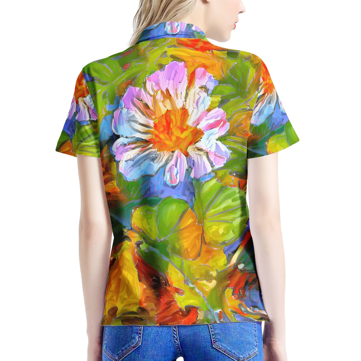 Petunia Flower Women’s Aloha Polo Shirt