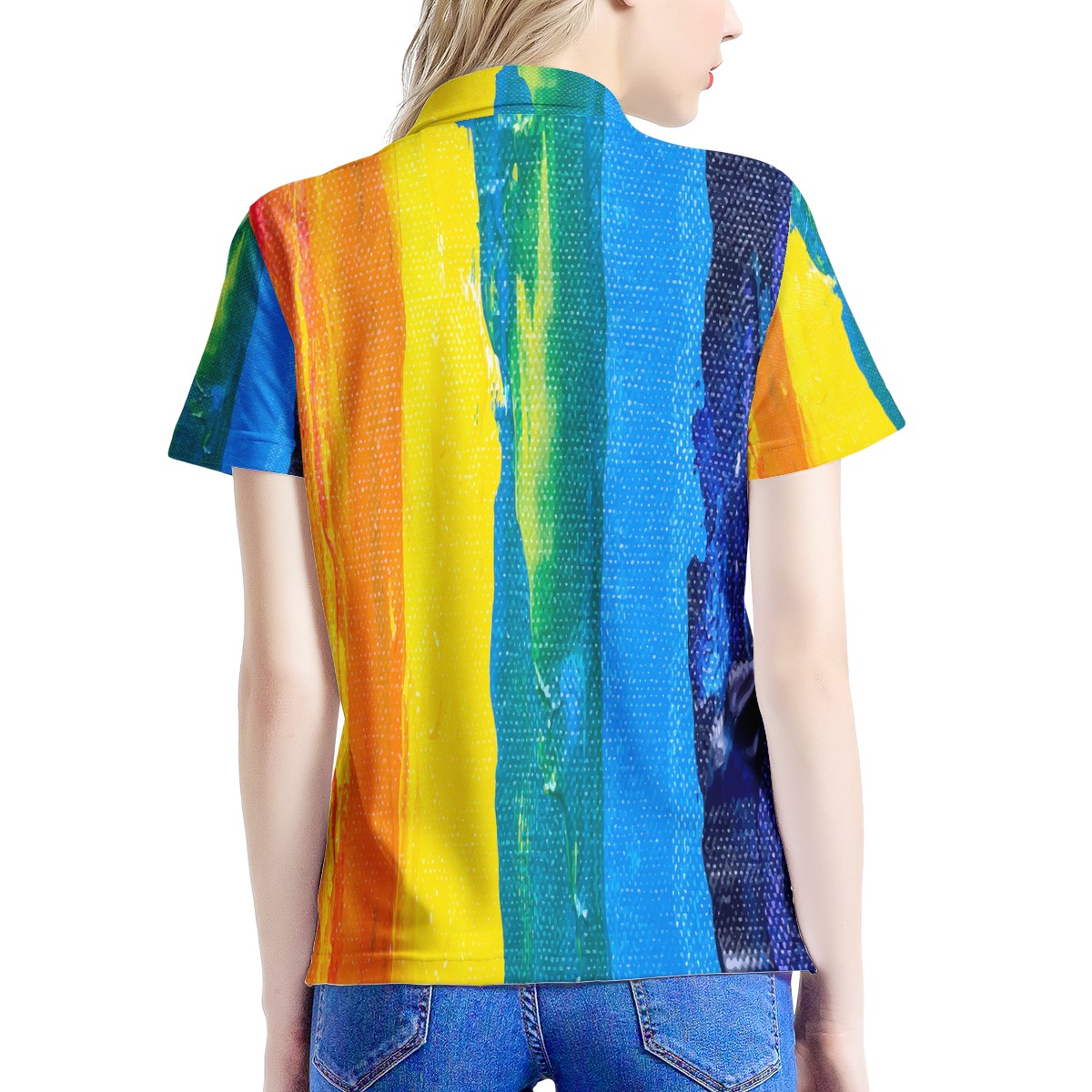 Rainbow Painting Women’s Aloha Polo Shirt