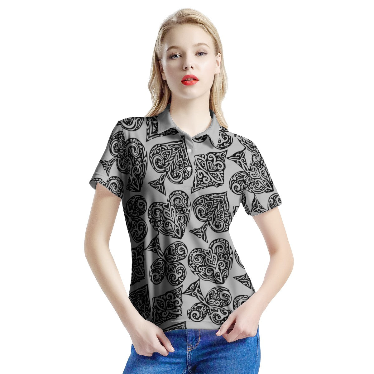 Poker Women's All Over Print Polo Shirt - Luxtrini, LLC