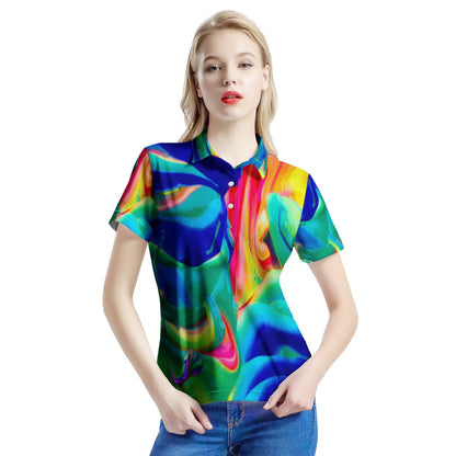 Rainbow Confusion Women’s Aloha Polo Shirt