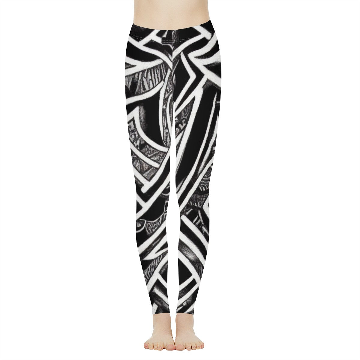 Black and White Polynesian Women's Leggings