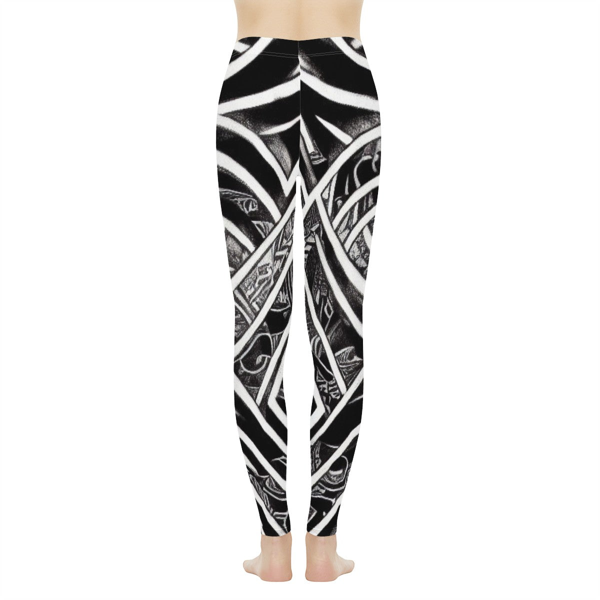 Black and White Polynesian Women's Leggings