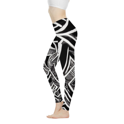 Black and White Polynesian Women's Leggings