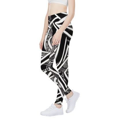 Black and White Polynesian Women's Leggings