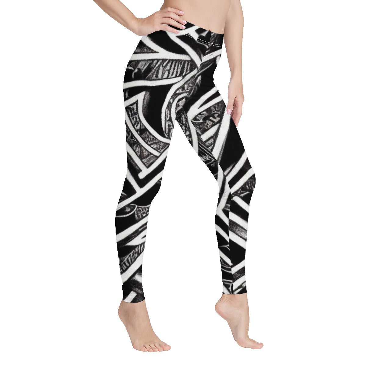 Black and White Polynesian Women's Leggings