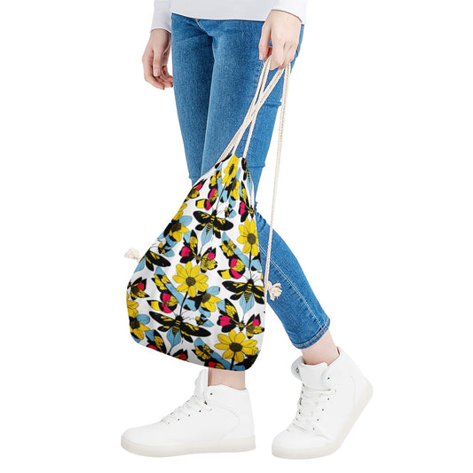 Luxtrini Bees and Sunflowers Drawstring Bags