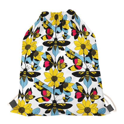 Luxtrini Bees and Sunflowers Drawstring Bags