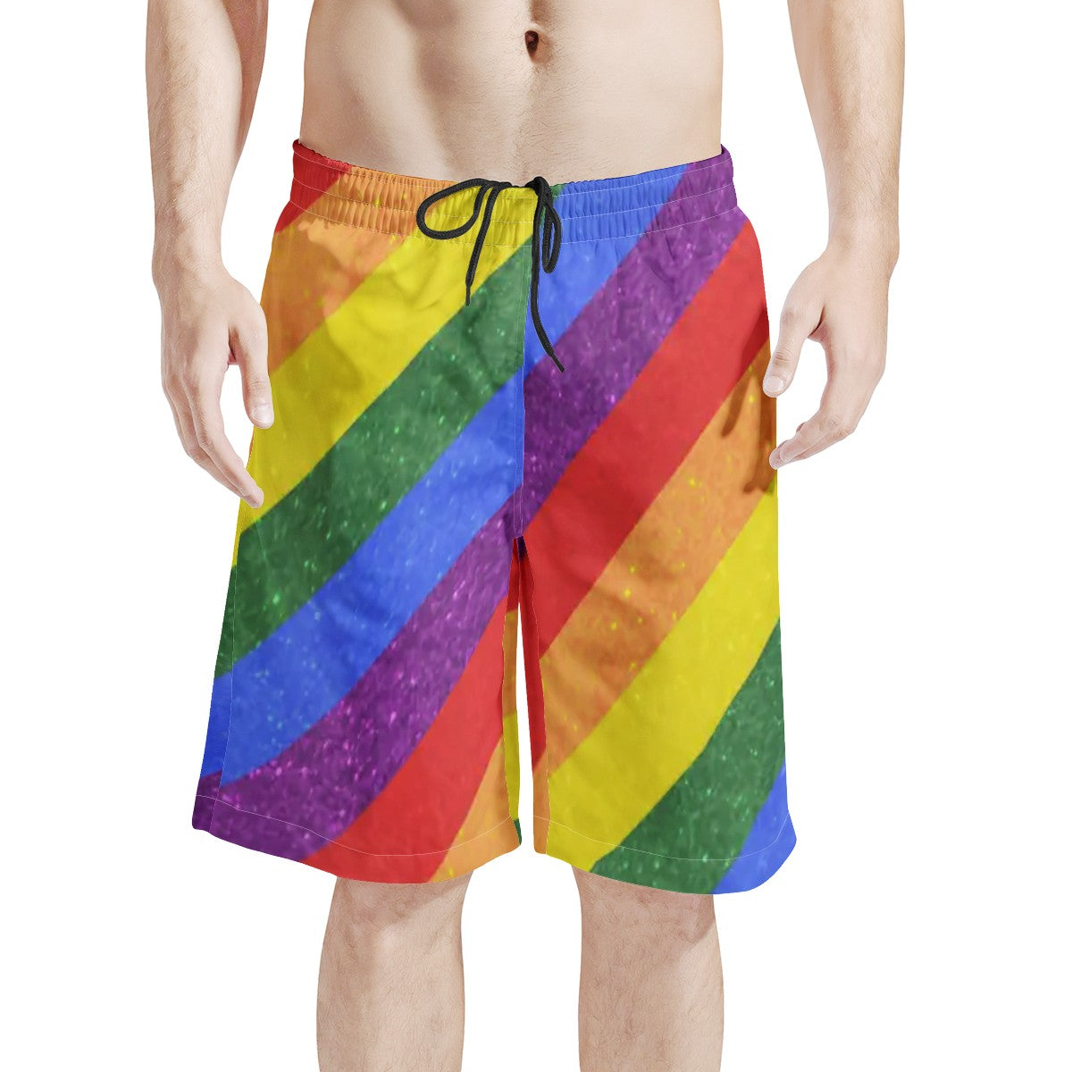 Men's All Over Print Board Shorts - LGBT Pride Motif - Luxtrini, LLC