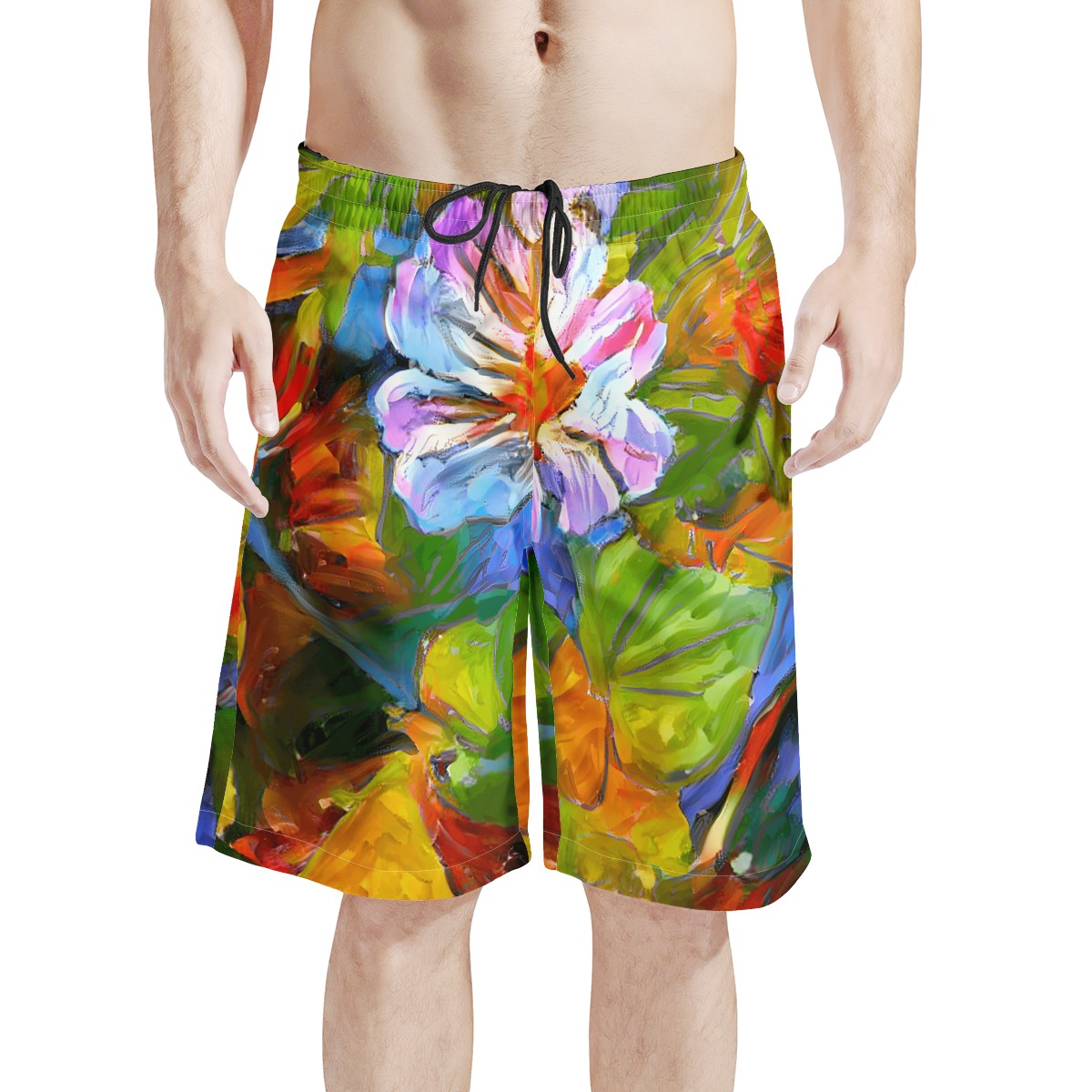 Men's All Over Print Board Shorts - Petunia Flower - Luxtrini, LLC