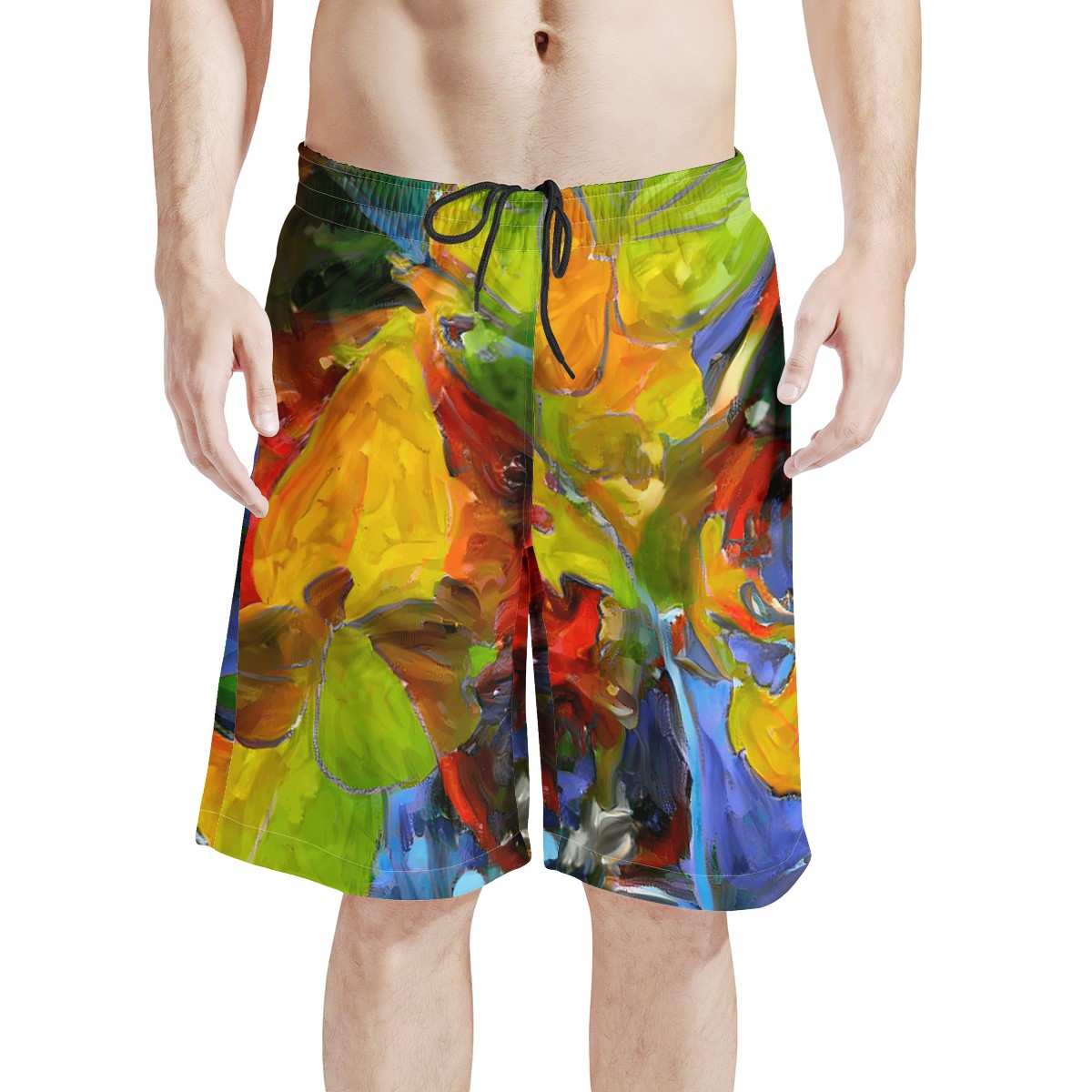 Men's All Over Print Board Shorts - Petunia Flower - Luxtrini, LLC