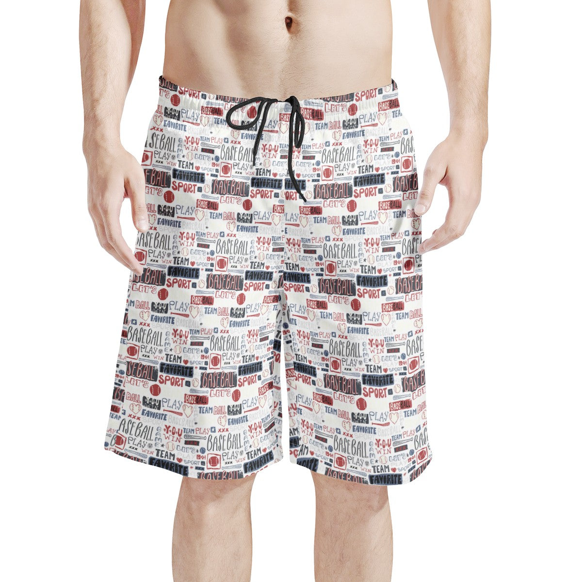 Men's All Over Print Board Shorts - Baseball Motif #5 - Luxtrini, LLC