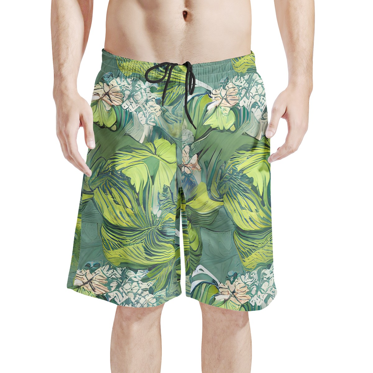 American Lotus Men's All Over Print Board Shorts - Luxtrini, LLC