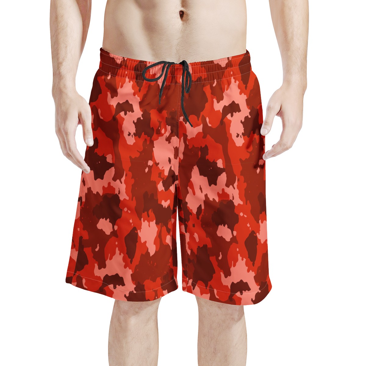 Men's Board Shorts | Men's All Over Print Board Shorts - Red Camo