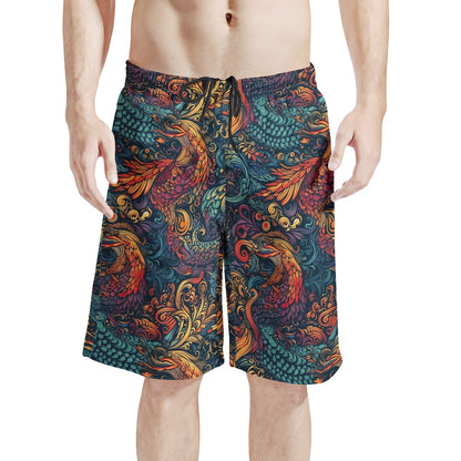 Dragon and Phoenix Men's All Over Print Board Shorts