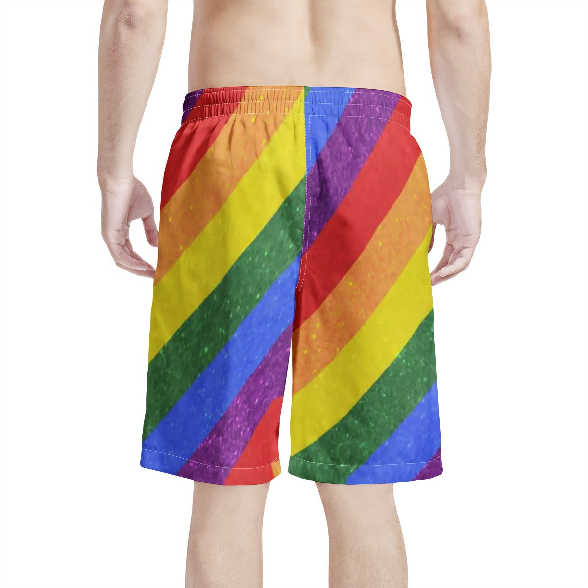 Men's All Over Print Board Shorts - LGBT Pride Motif - Luxtrini, LLC