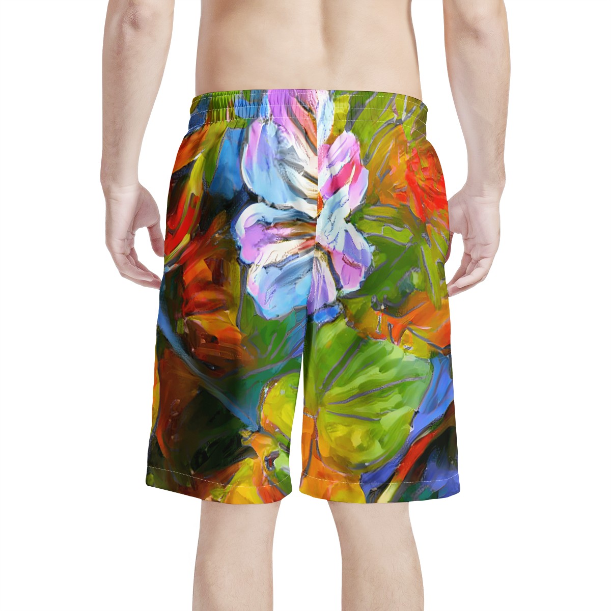 Men's All Over Print Board Shorts - Petunia Flower - Luxtrini, LLC