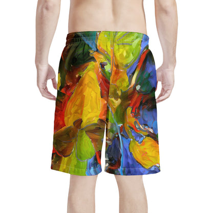 Men's All Over Print Board Shorts - Petunia Flower - Luxtrini, LLC