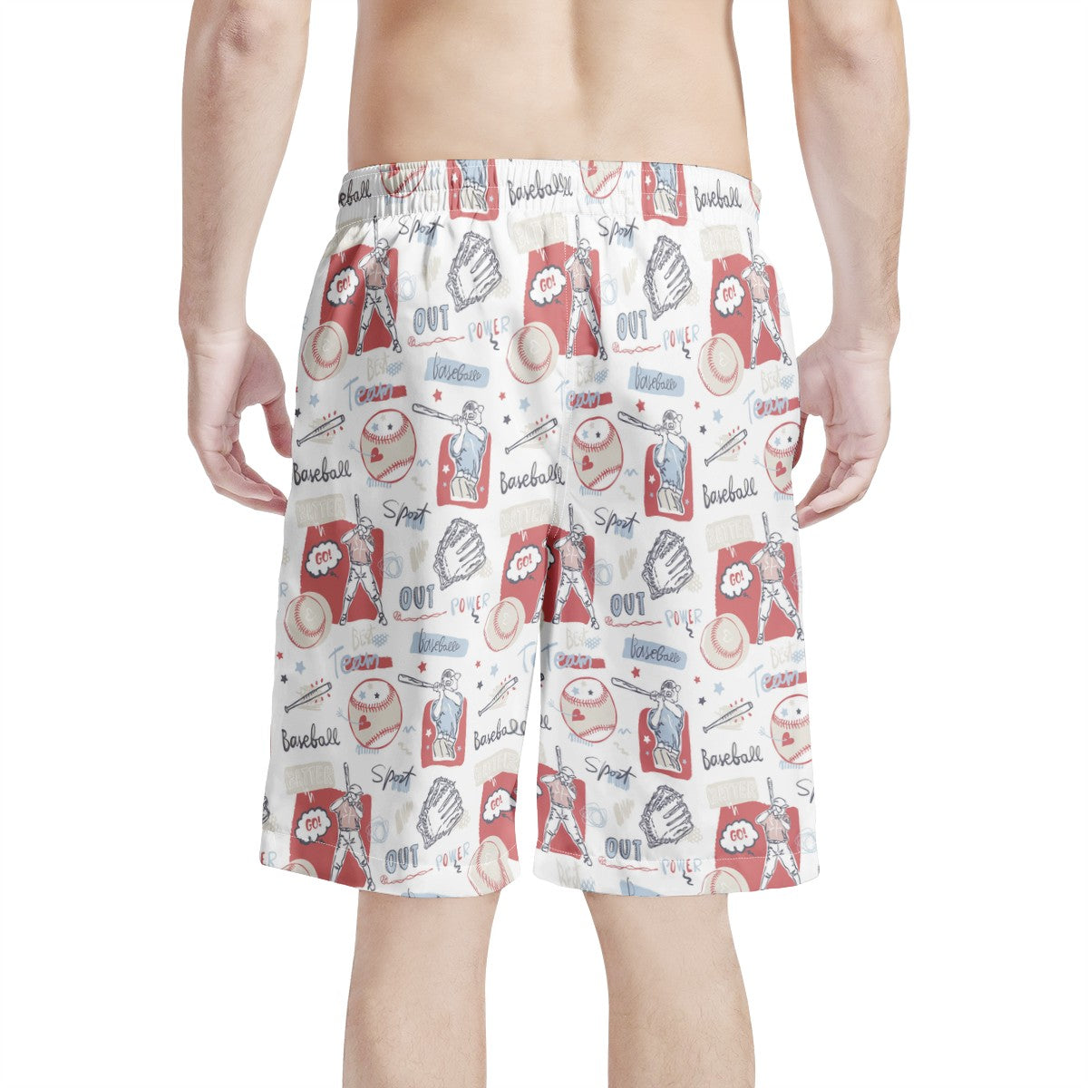 Men's All Over Print Board Shorts - Baseball Motif #2 - Luxtrini, LLC