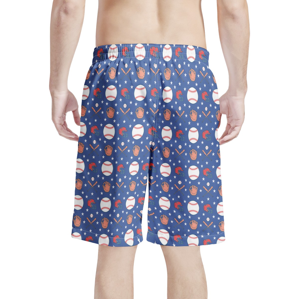 Men's All Over Print Board Shorts - Baseball Motif #4 - Luxtrini, LLC