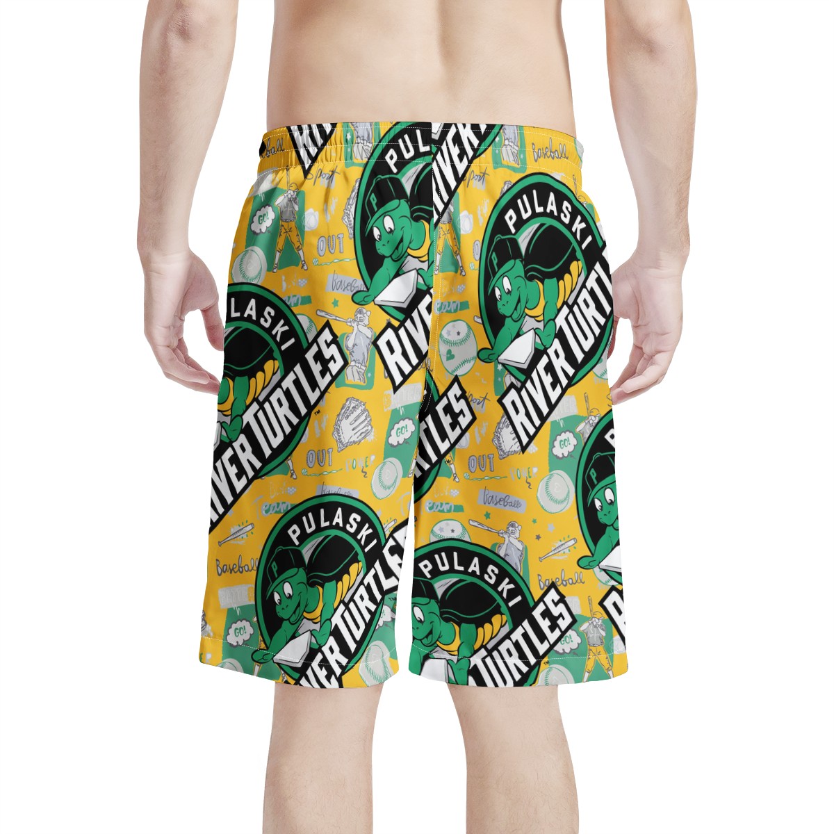 Men's All Over Print Board Shorts - Pulaski River Turtles Fan - Luxtrini, LLC