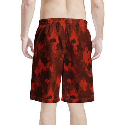 Men's Board Shorts | Men's All Over Print Board Shorts - Red Camo