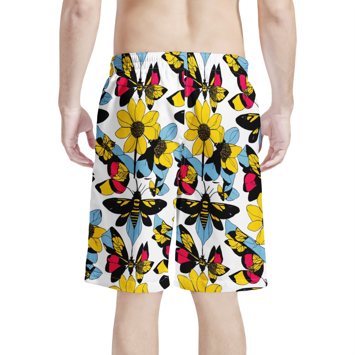 Bees and Sunflowers Men's All Over Print Board Shorts