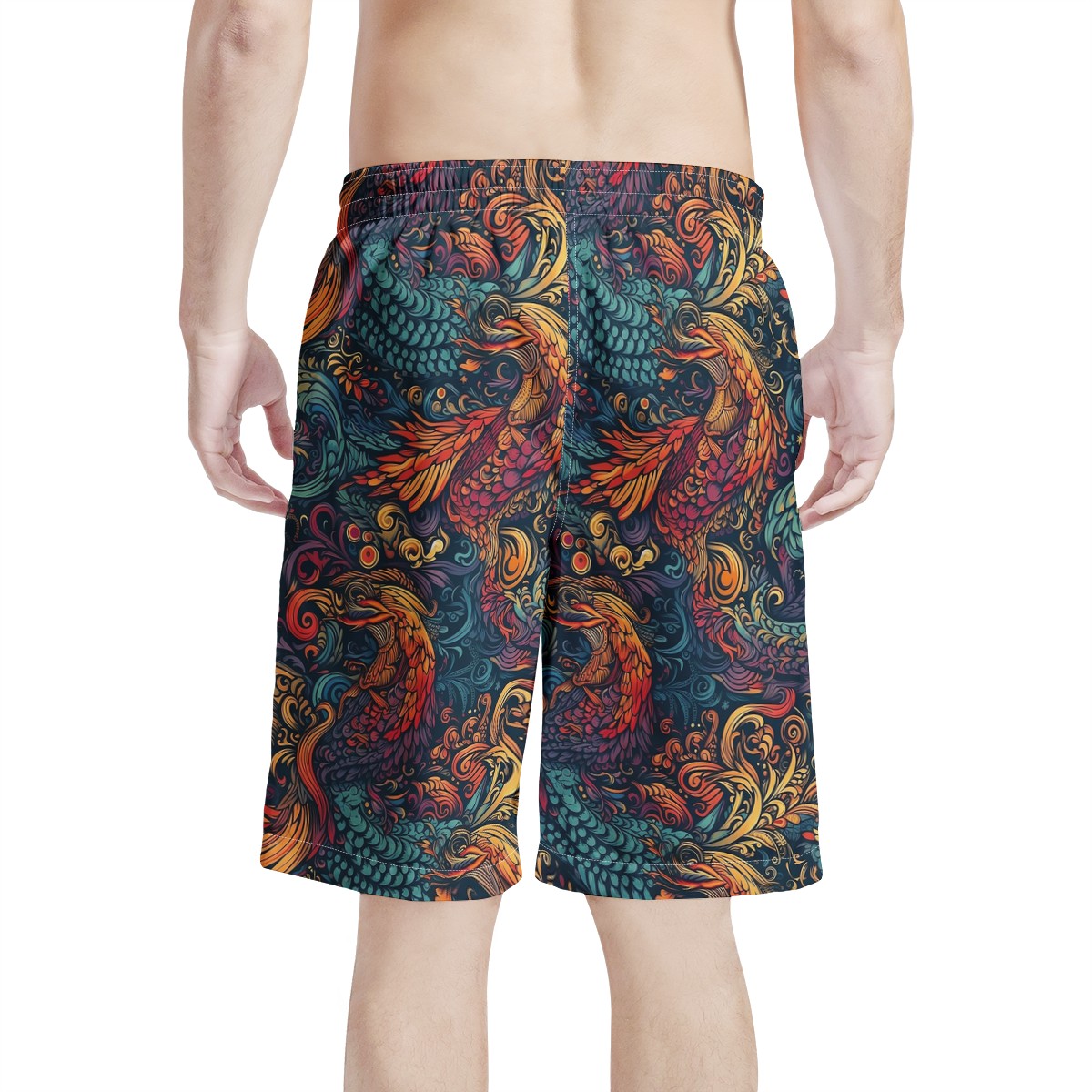 Dragon and Phoenix Men's All Over Print Board Shorts