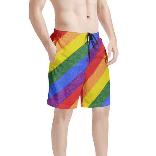 Men's All Over Print Board Shorts - LGBT Pride Motif - Luxtrini, LLC