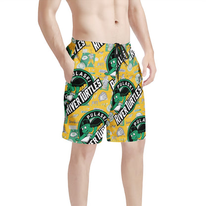 Men's All Over Print Board Shorts - Pulaski River Turtles Fan - Luxtrini, LLC