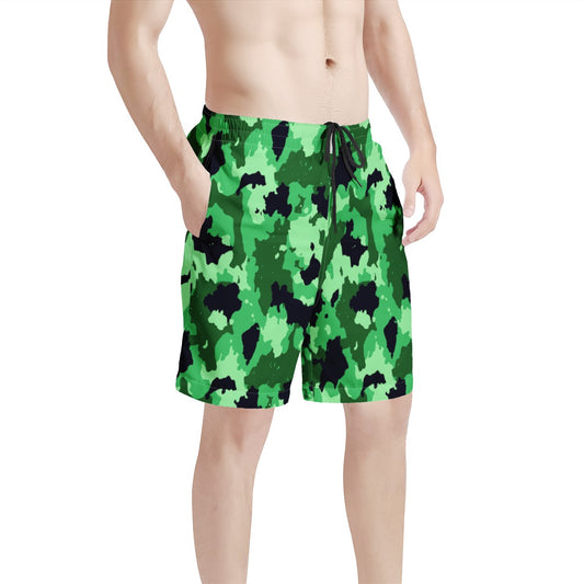 Men's Board Shorts | Men's All Over Print Board Shorts - Green Camo