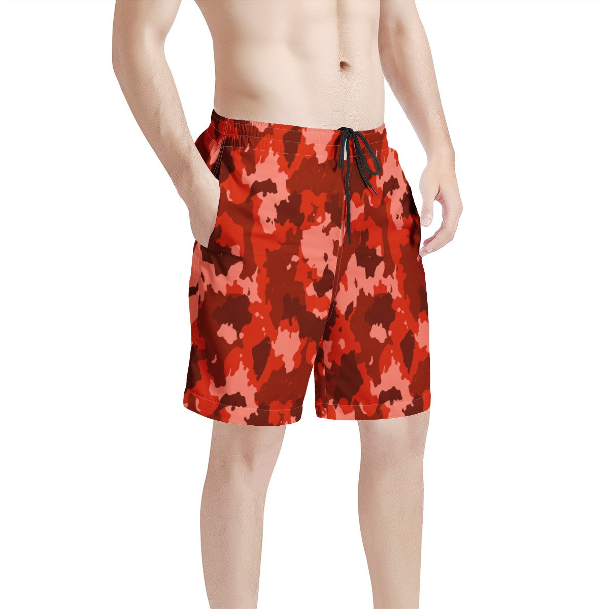 Men's Board Shorts | Men's All Over Print Board Shorts - Red Camo