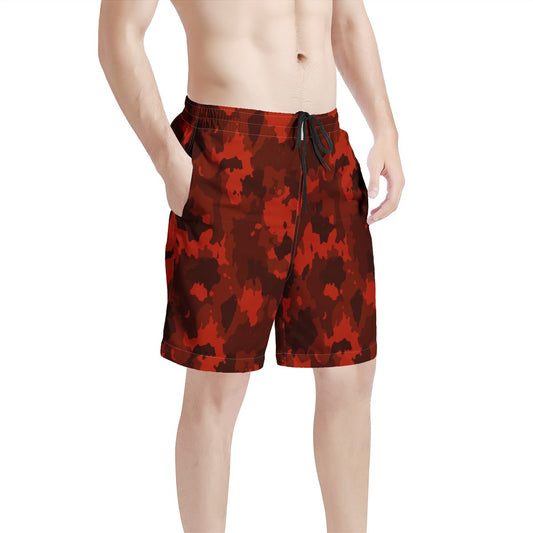 Men's Board Shorts | Men's All Over Print Board Shorts - Red Camo