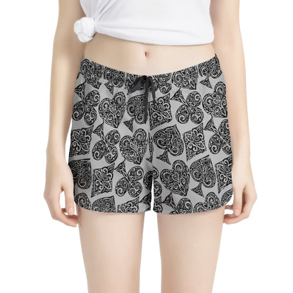 Poker Women's All Over Print Casual Shorts - Luxtrini, LLC