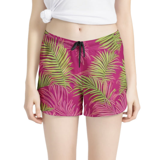 Sago Palm - Good Fortune, Longevity, Wealth Women's All Over Print Casual Shorts