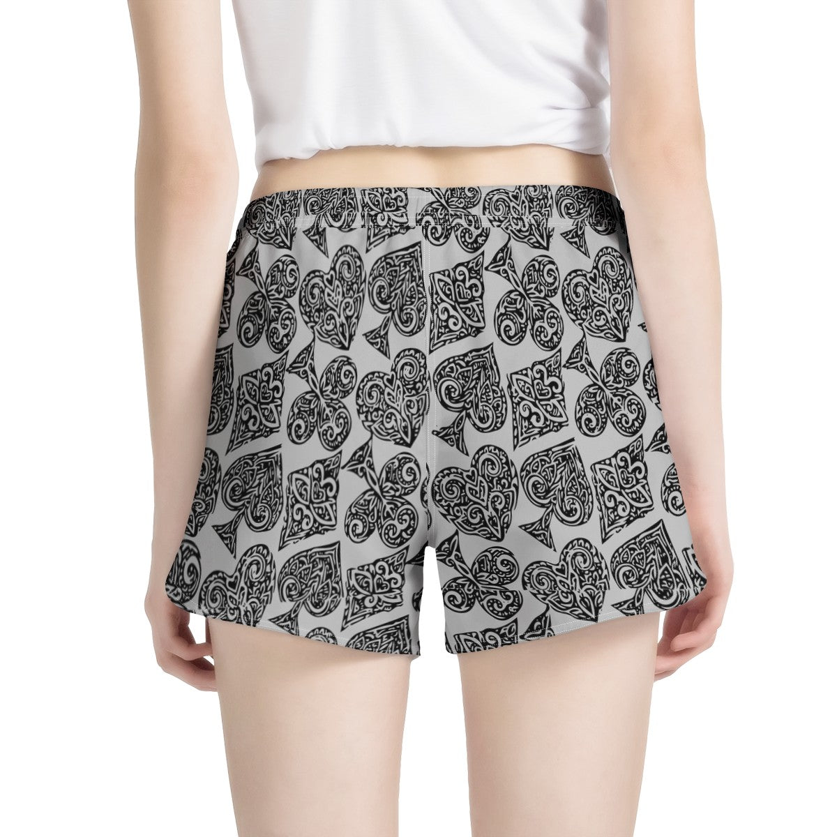 Poker Women's All Over Print Casual Shorts - Luxtrini, LLC