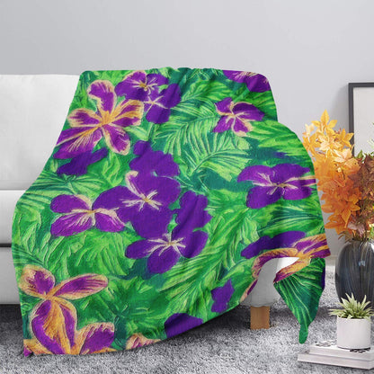 Blue Flag Iris on Green Blankets - Luxtrini, LLC