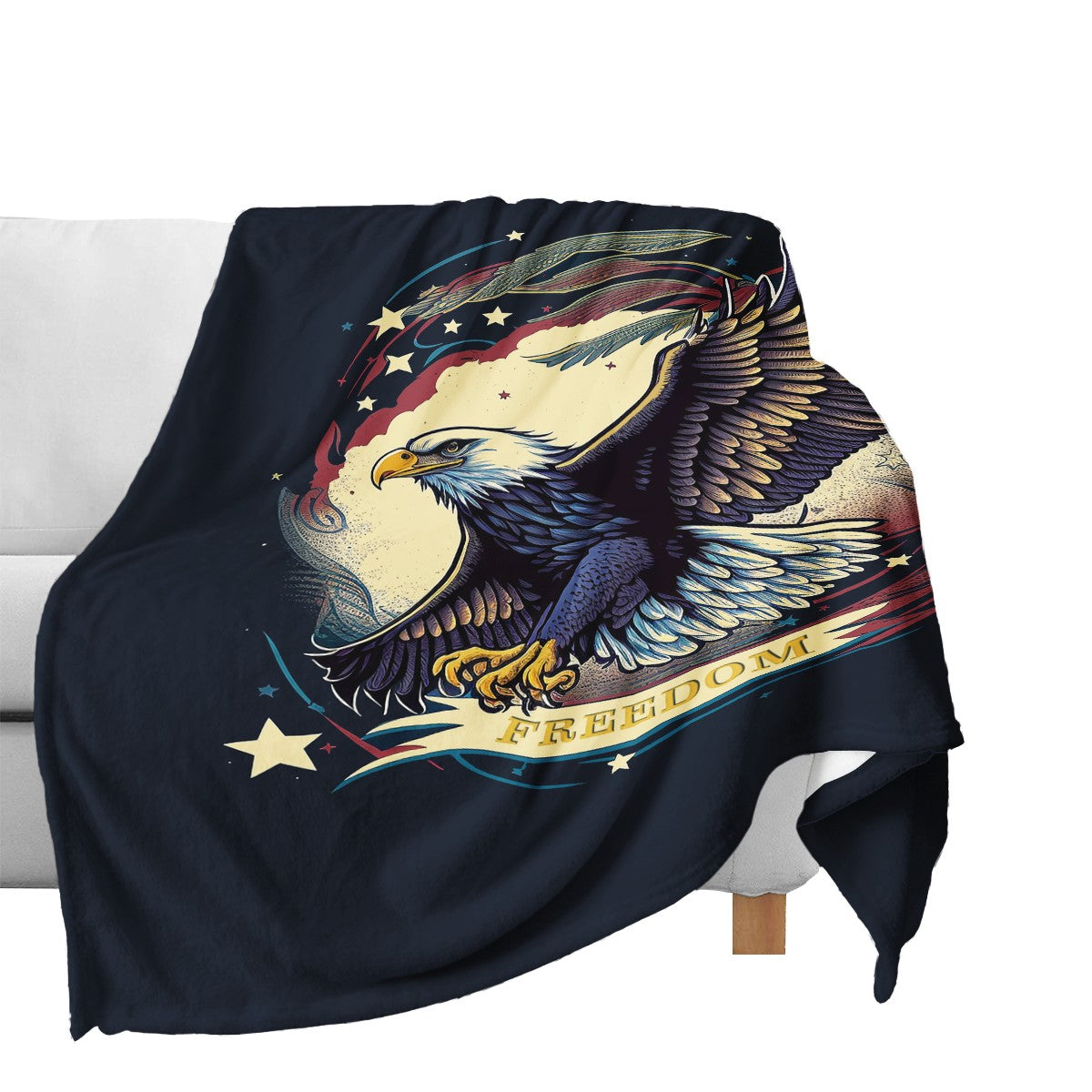 Freedom Flyer: Celebrating the Bald Eagle as a Symbol of Freedom and Strength in the USA Blankets