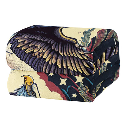 Freedom Flyer: Celebrating the Bald Eagle as a Symbol of Freedom and Strength in the USA Blankets