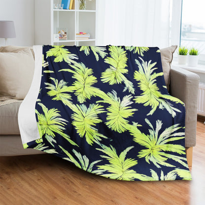 Puakenikeni - Lime Green and Black Blankets - Luxtrini, LLC