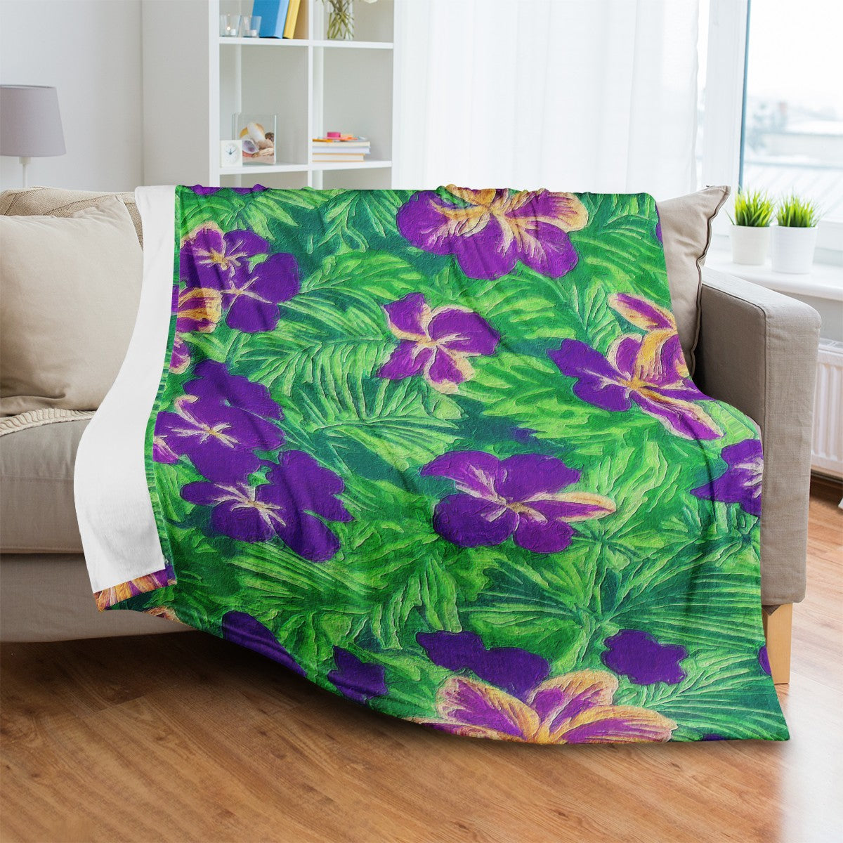 Blue Flag Iris on Green Blankets - Luxtrini, LLC