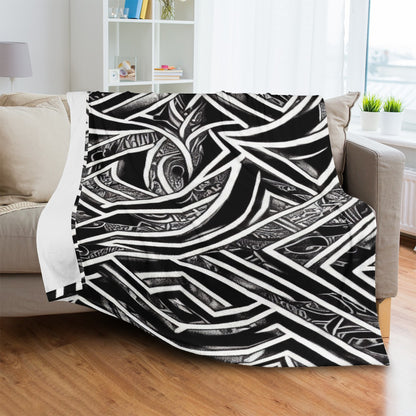 Black and White Polynesian Blankets