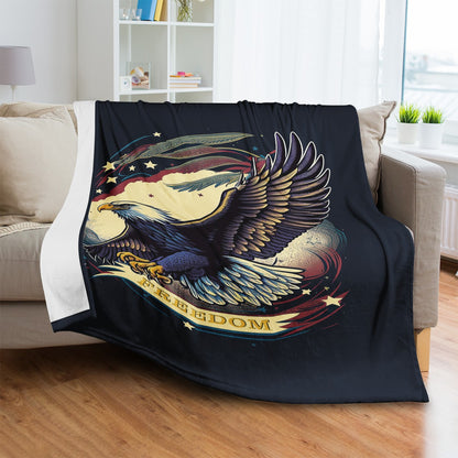 Freedom Flyer: Celebrating the Bald Eagle as a Symbol of Freedom and Strength in the USA Blankets