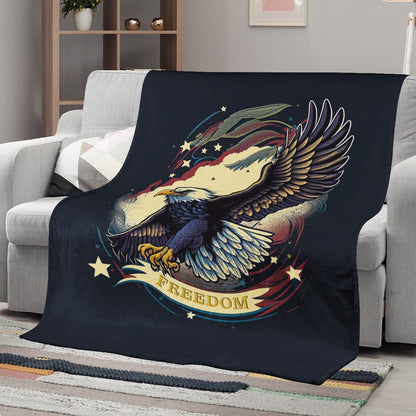 Freedom Flyer: Celebrating the Bald Eagle as a Symbol of Freedom and Strength in the USA Blankets