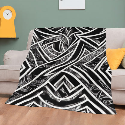 Black and White Polynesian Blankets