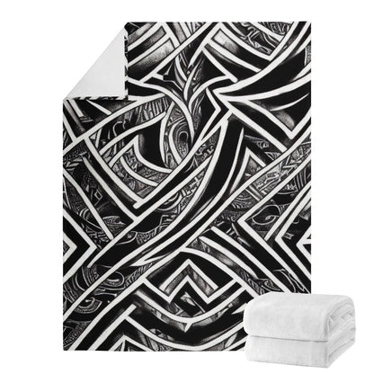 Black and White Polynesian Blankets