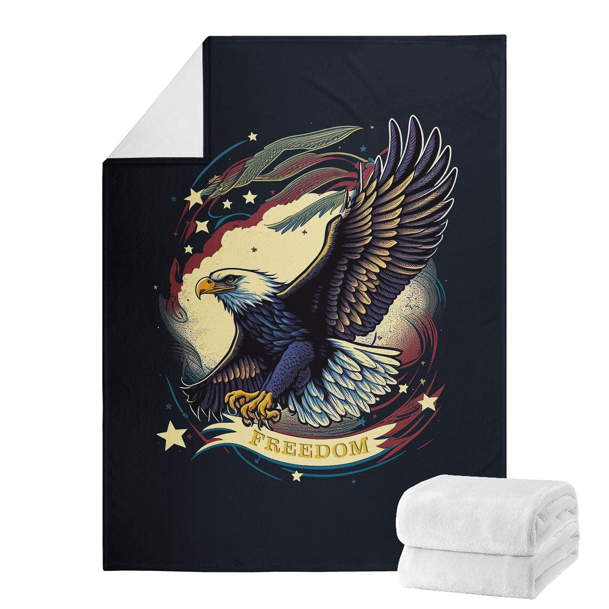 Freedom Flyer: Celebrating the Bald Eagle as a Symbol of Freedom and Strength in the USA Blankets