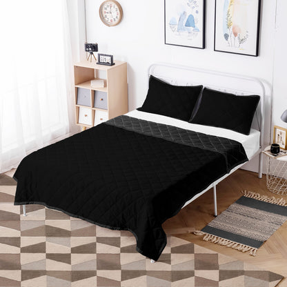 Quilt Bed Set - Black - Luxtrini, LLC