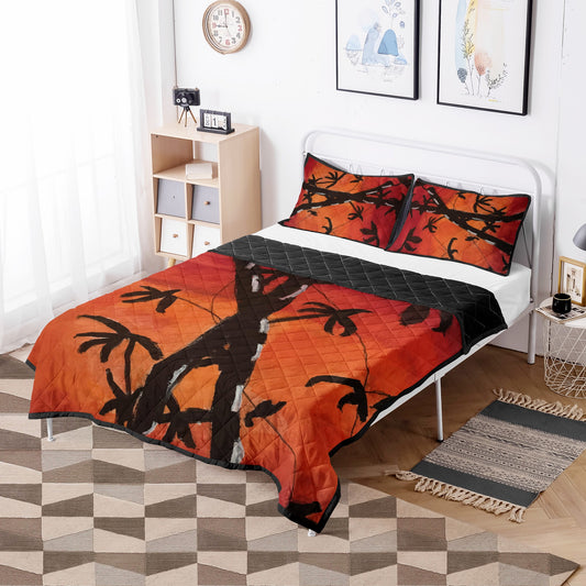 Quilt Bed Set - Bamboo at Sunset - Luxtrini, LLC