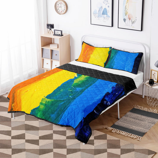 Rainbow Painting Quilt Bed Set