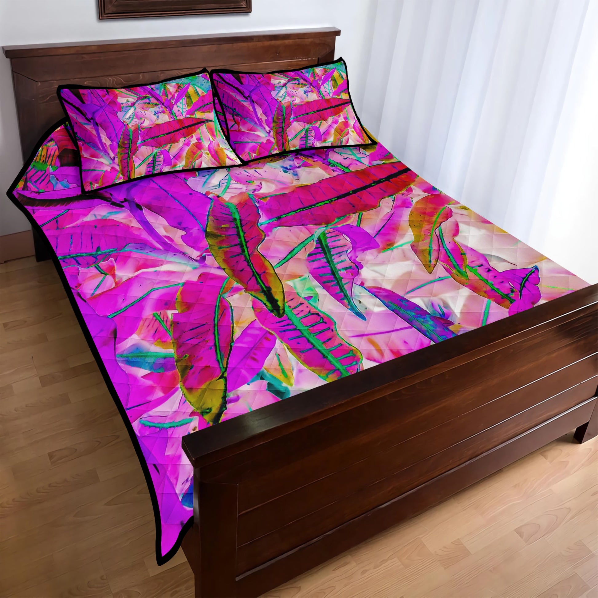 Quilt Bed Set - Purple Croton - Luxtrini, LLC